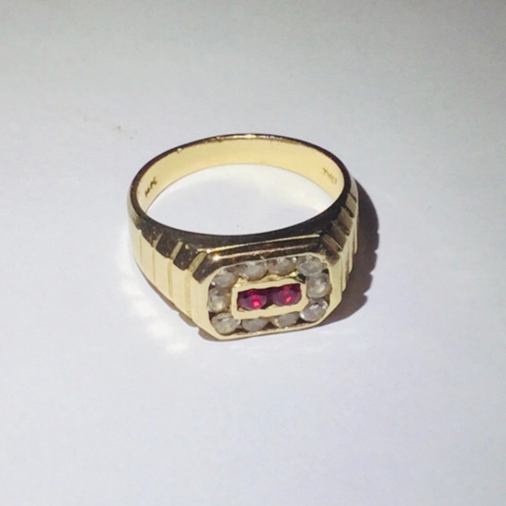 14K Solid Gold Mens Ring